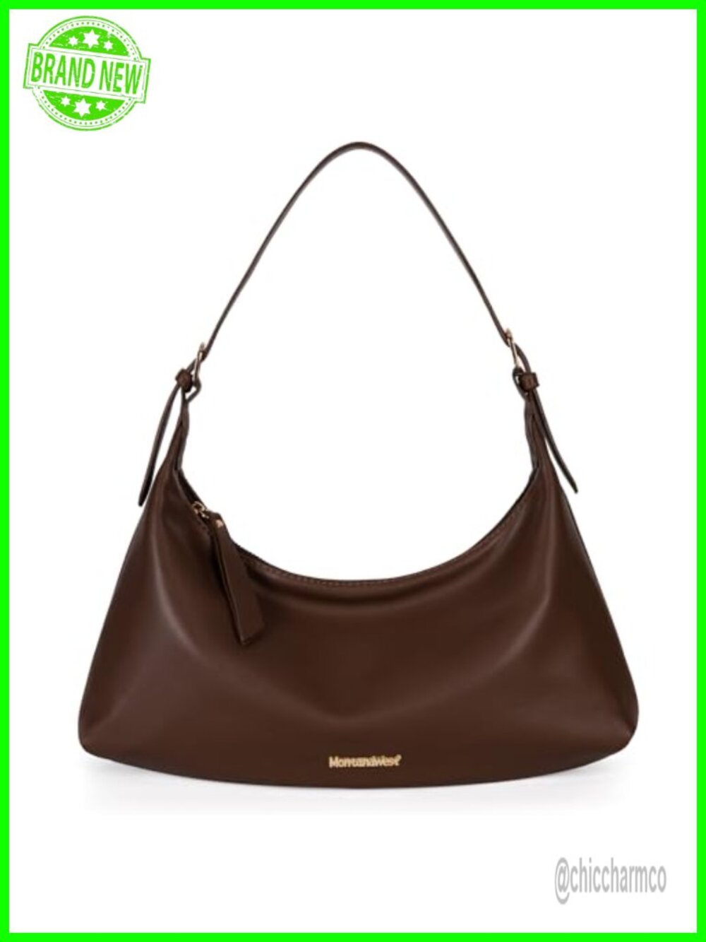 Montana West Vegan Leather Crescent Hobo Shoulder Bag Medium